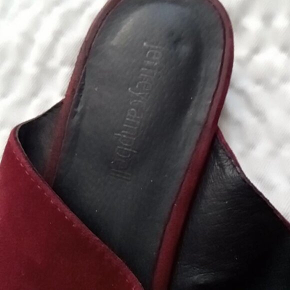 Jeffrey Campbell Charlin Pointed Toe Bow Accent Mules Burgundy Suede Sz 10M - Picture 6 of 8